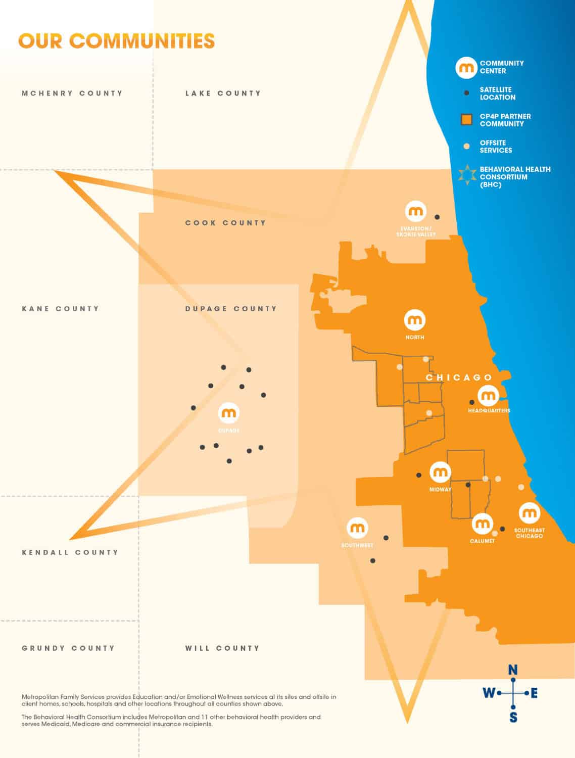 Map of communities Metro serves