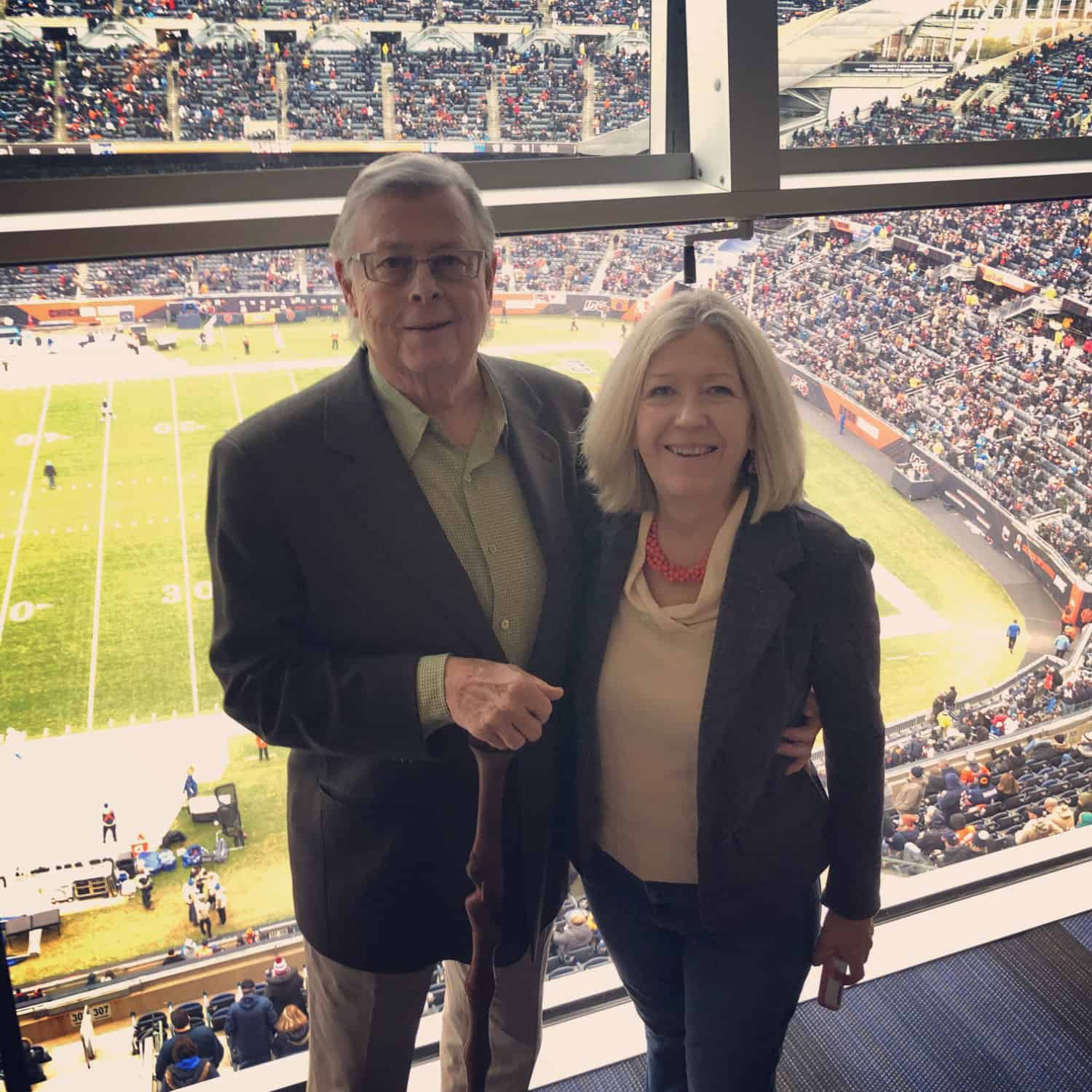 Ginger and Stan Pillman at a Chicago Bears game